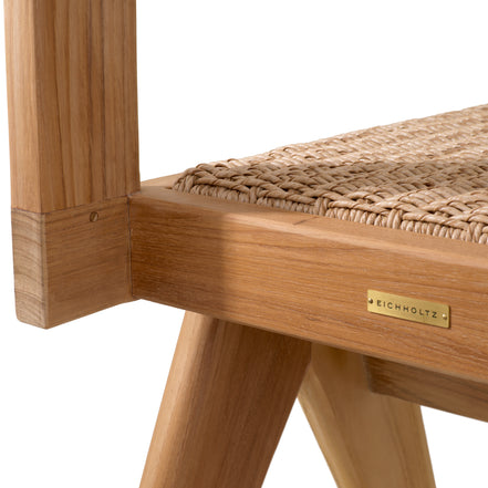 Scaun dining de exterior Niclas, tec natural, ratan sintetic natural
