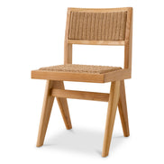Scaun dining de exterior Niclas, tec natural, ratan sintetic natural