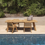 Scaun dining de exterior Niclas, tec natural, ratan sintetic natural