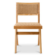 Scaun dining de exterior Niclas, tec natural, ratan sintetic natural