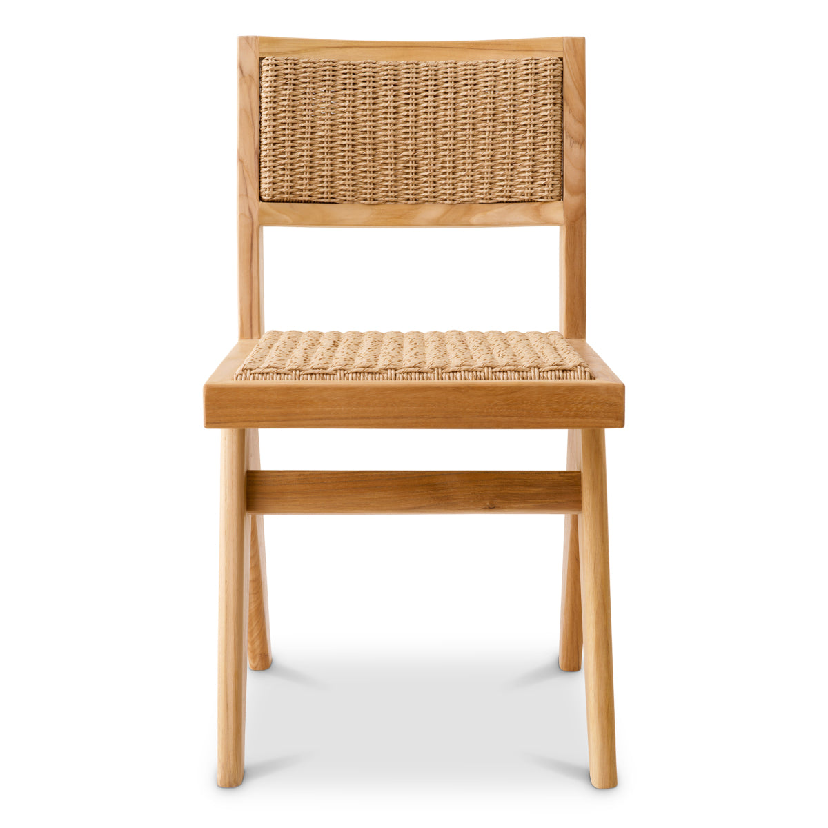 Scaun dining de exterior Niclas, tec natural, ratan sintetic natural