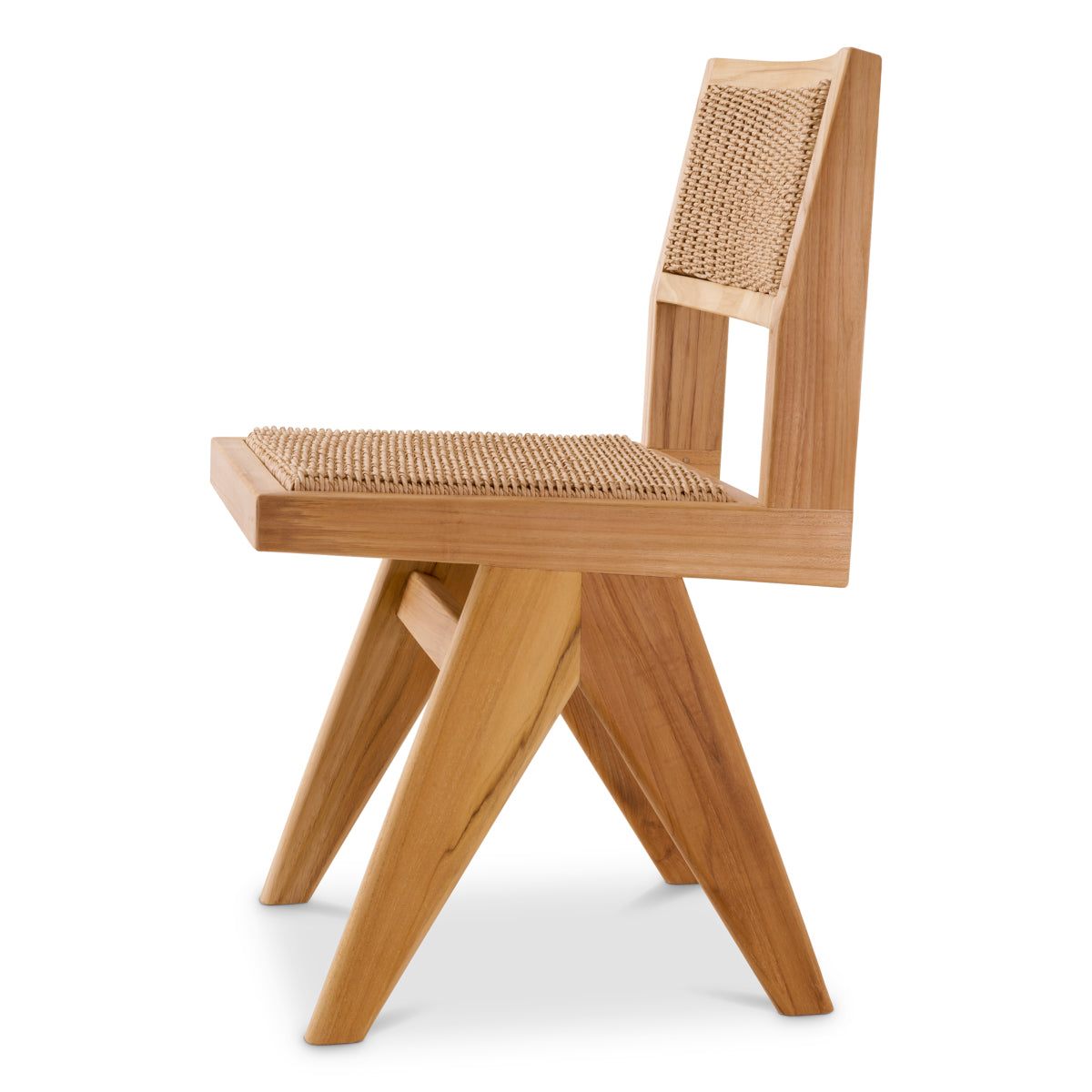 Scaun dining de exterior Niclas, tec natural, ratan sintetic natural