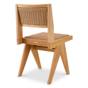 Scaun dining de exterior Niclas, tec natural, ratan sintetic natural