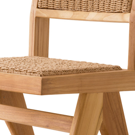 Scaun dining de exterior Niclas, tec natural, ratan sintetic natural