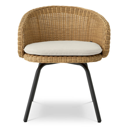 Scaun dining de exterior Nolan, Viola nisip, ratan sintetic
