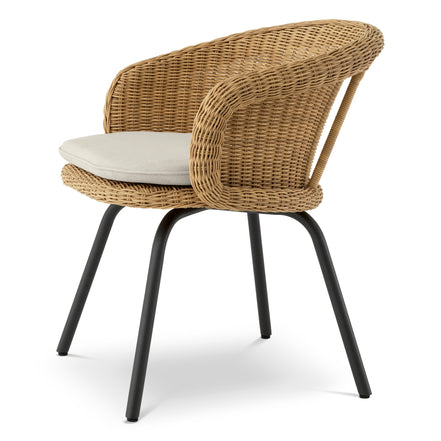 Scaun dining de exterior Nolan, Viola nisip, ratan sintetic