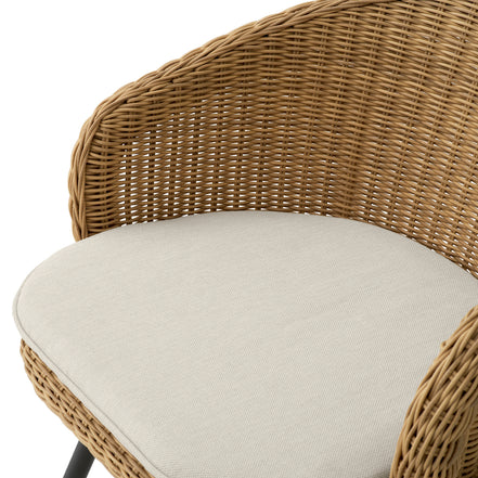 Scaun dining de exterior Nolan, Viola nisip, ratan sintetic
