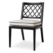 Scaun dining de exterior Paladium, finisaj negru mat, Sunbrella canvas