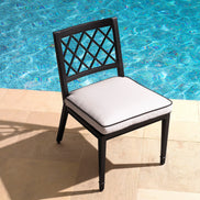 Scaun dining de exterior Paladium, finisaj negru mat, Sunbrella canvas