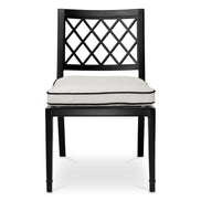 Scaun dining de exterior Paladium, finisaj negru mat, Sunbrella canvas