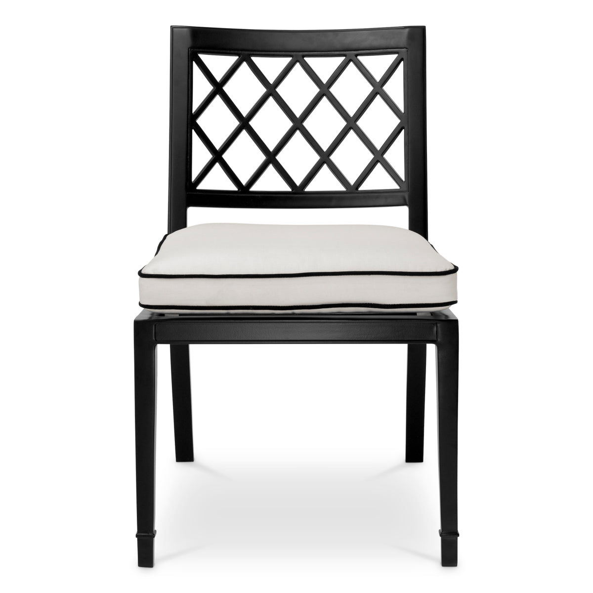 Scaun dining de exterior Paladium, finisaj negru mat, Sunbrella canvas