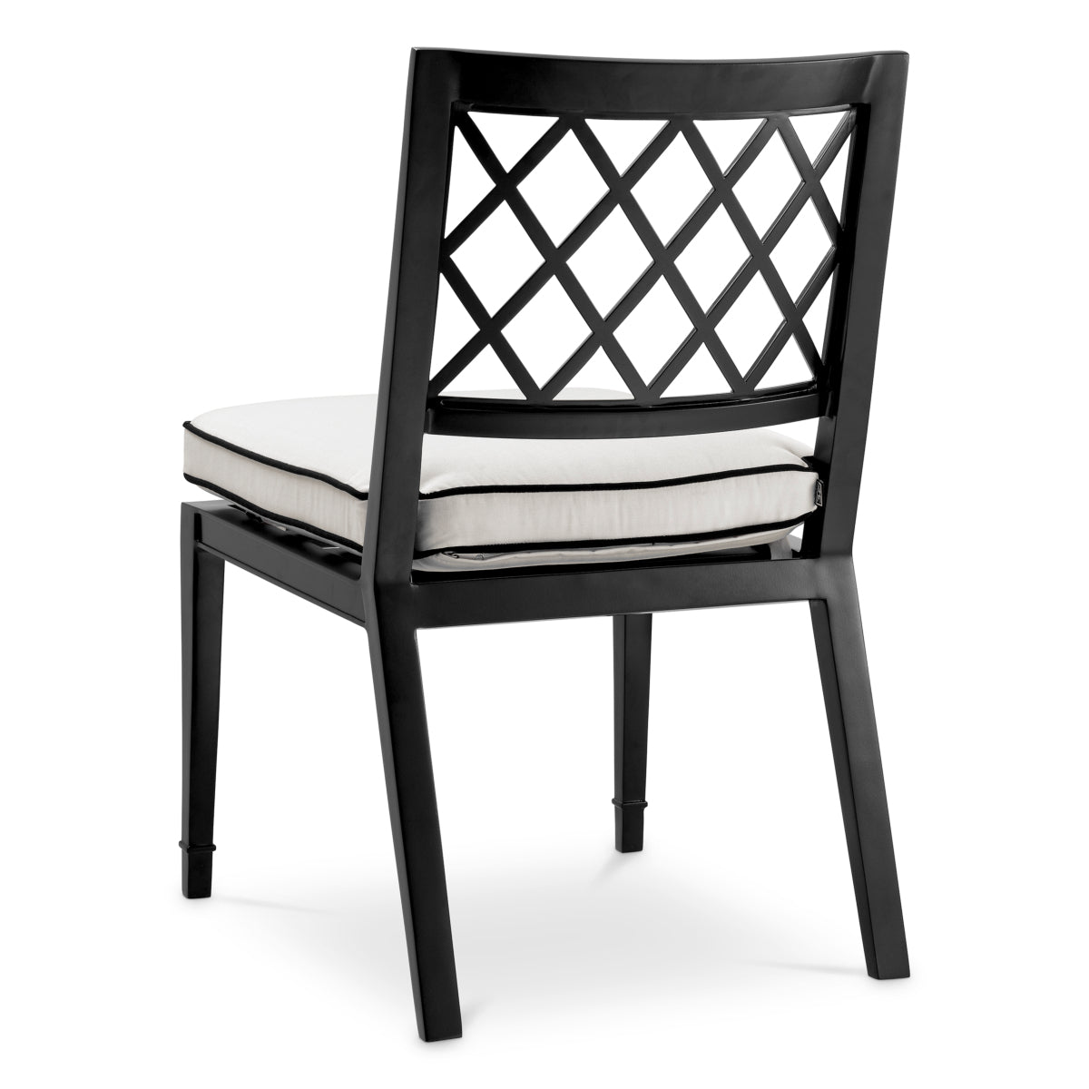 Scaun dining de exterior Paladium, finisaj negru mat, Sunbrella canvas