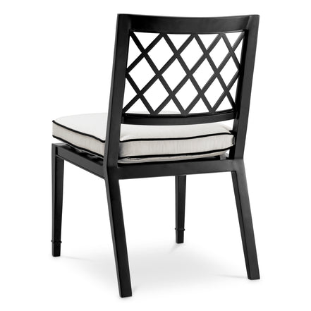 Scaun dining de exterior Paladium, finisaj negru mat, Sunbrella canvas