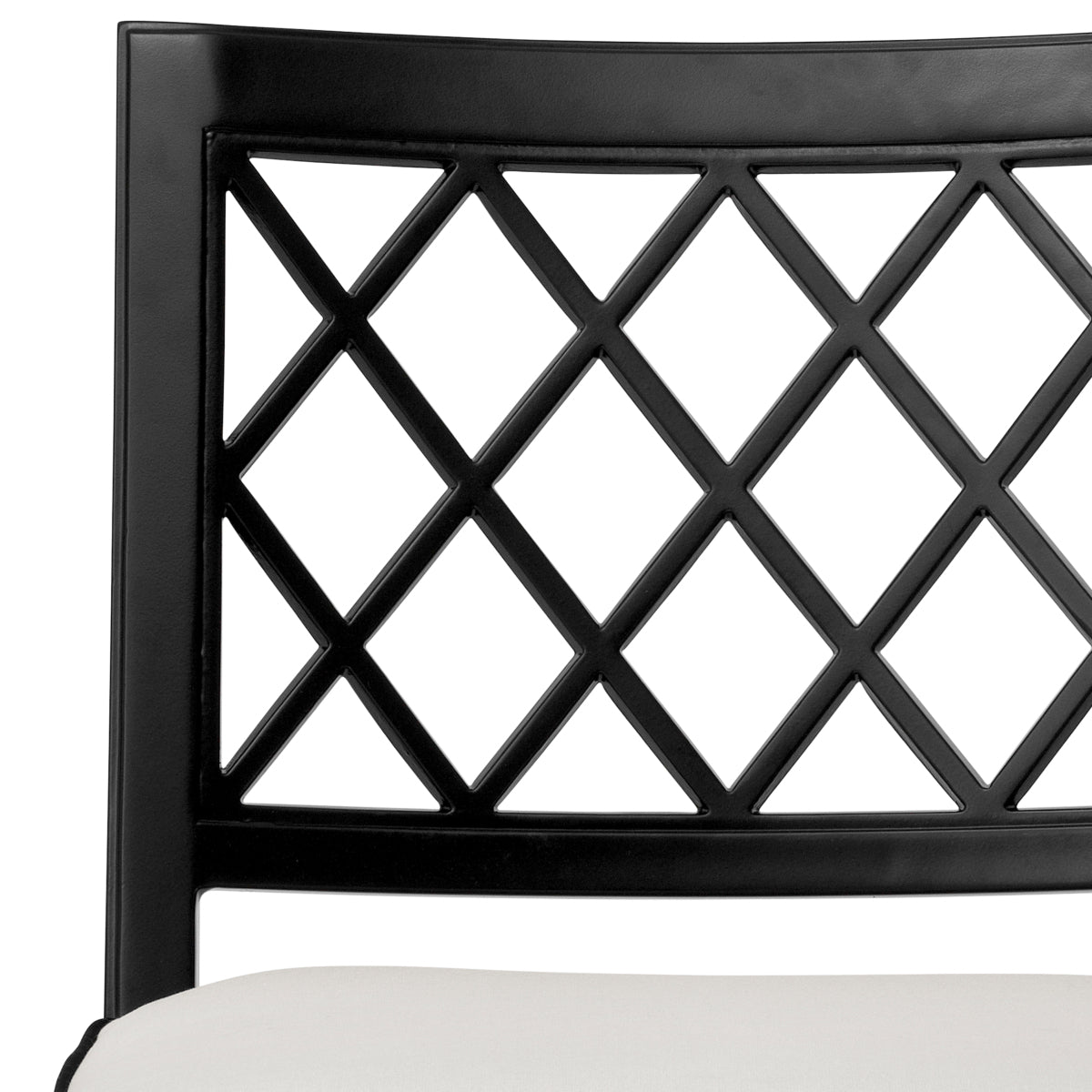 Scaun dining de exterior Paladium, finisaj negru mat, Sunbrella canvas