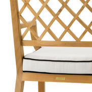 Scaun dining de exterior Paladium, tec natural, cu pernă Sunbrella canvas