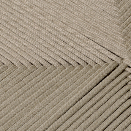 Scaun dining de exterior Pivetti, tec îmbătrânit, frânghie gri deschis