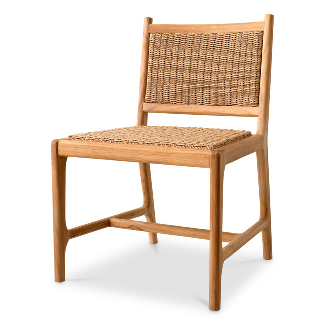 Scaun dining de exterior Pivetti, tec natural, ratan sintetic