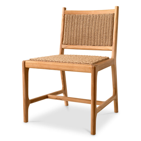 Scaun dining de exterior Pivetti, tec natural, ratan sintetic