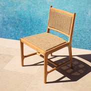 Scaun dining de exterior Pivetti, tec natural, ratan sintetic
