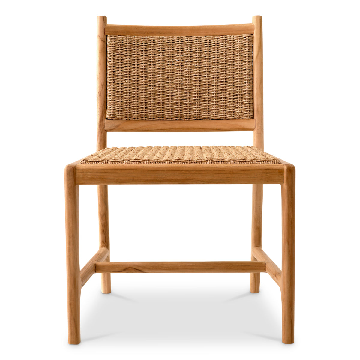 Scaun dining de exterior Pivetti, tec natural, ratan sintetic