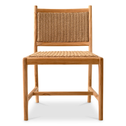 Scaun dining de exterior Pivetti, tec natural, ratan sintetic