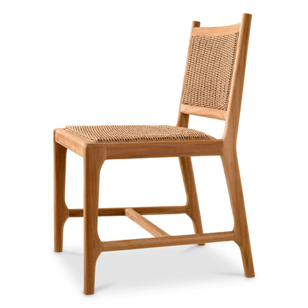 Scaun dining de exterior Pivetti, tec natural, ratan sintetic
