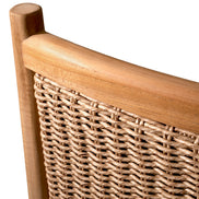 Scaun dining de exterior Pivetti, tec natural, ratan sintetic