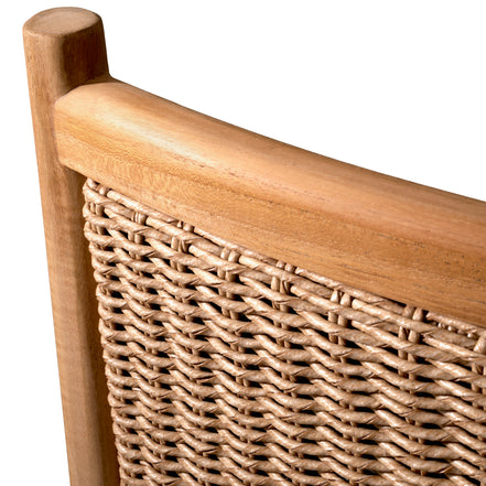 Scaun dining de exterior Pivetti, tec natural, ratan sintetic
