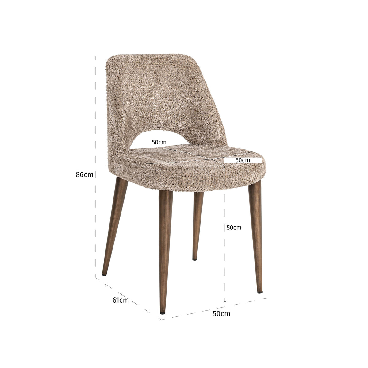 Scaun dining Delphine, lovely nature (set de 2), ignifug