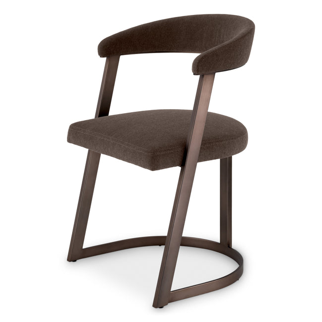 Scaun dining Dexter, finisaj bronz mediu, Abrasia gri