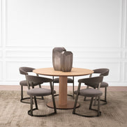 Scaun dining Dexter, finisaj bronz mediu, Abrasia gri
