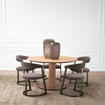 Scaun dining Dexter, finisaj bronz mediu, Abrasia gri