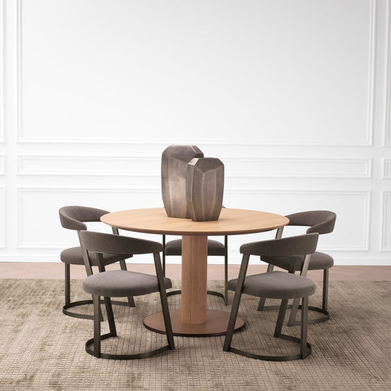Scaun dining Dexter, finisaj bronz mediu, Abrasia gri