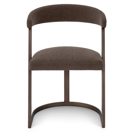 Scaun dining Dexter, finisaj bronz mediu, Abrasia gri