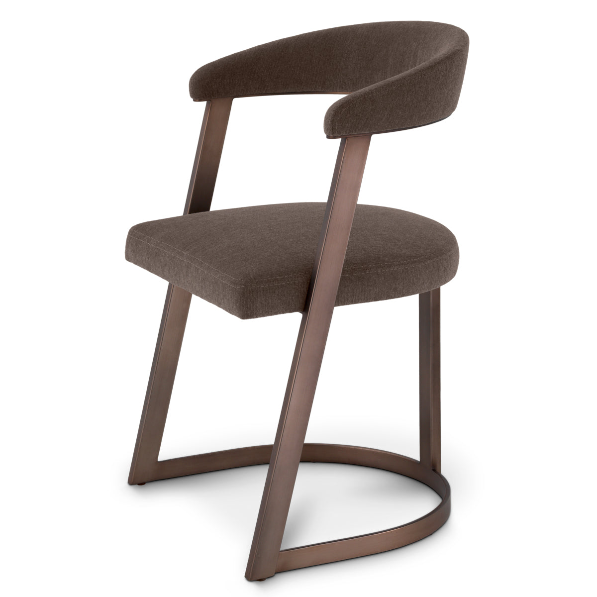 Scaun dining Dexter, finisaj bronz mediu, Abrasia gri