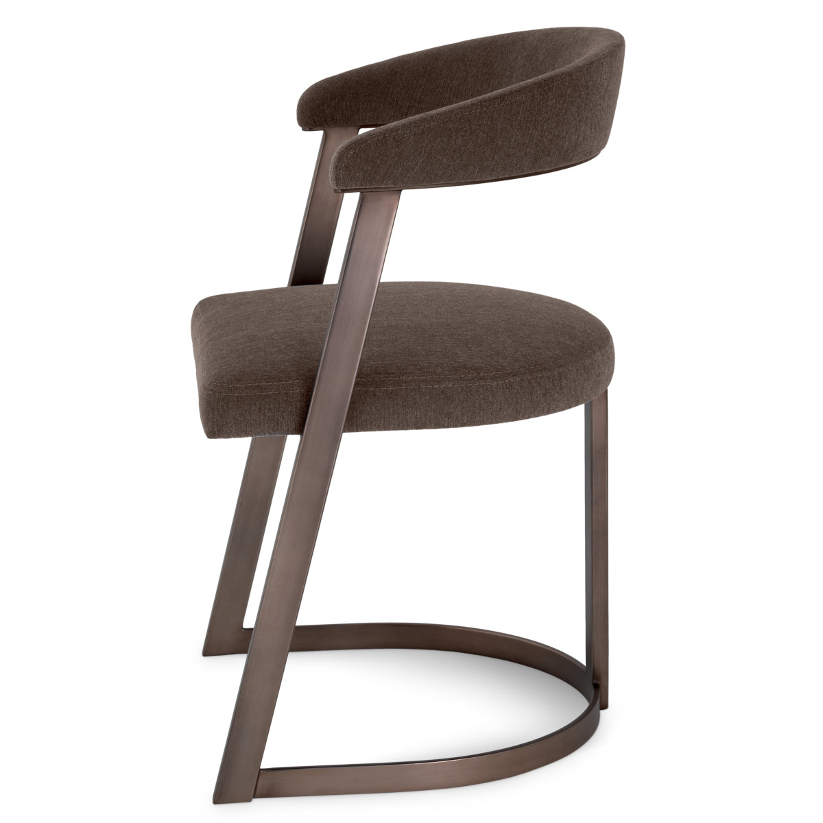 Scaun dining Dexter, finisaj bronz mediu, Abrasia gri
