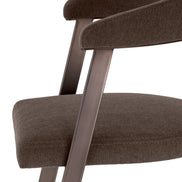 Scaun dining Dexter, finisaj bronz mediu, Abrasia gri