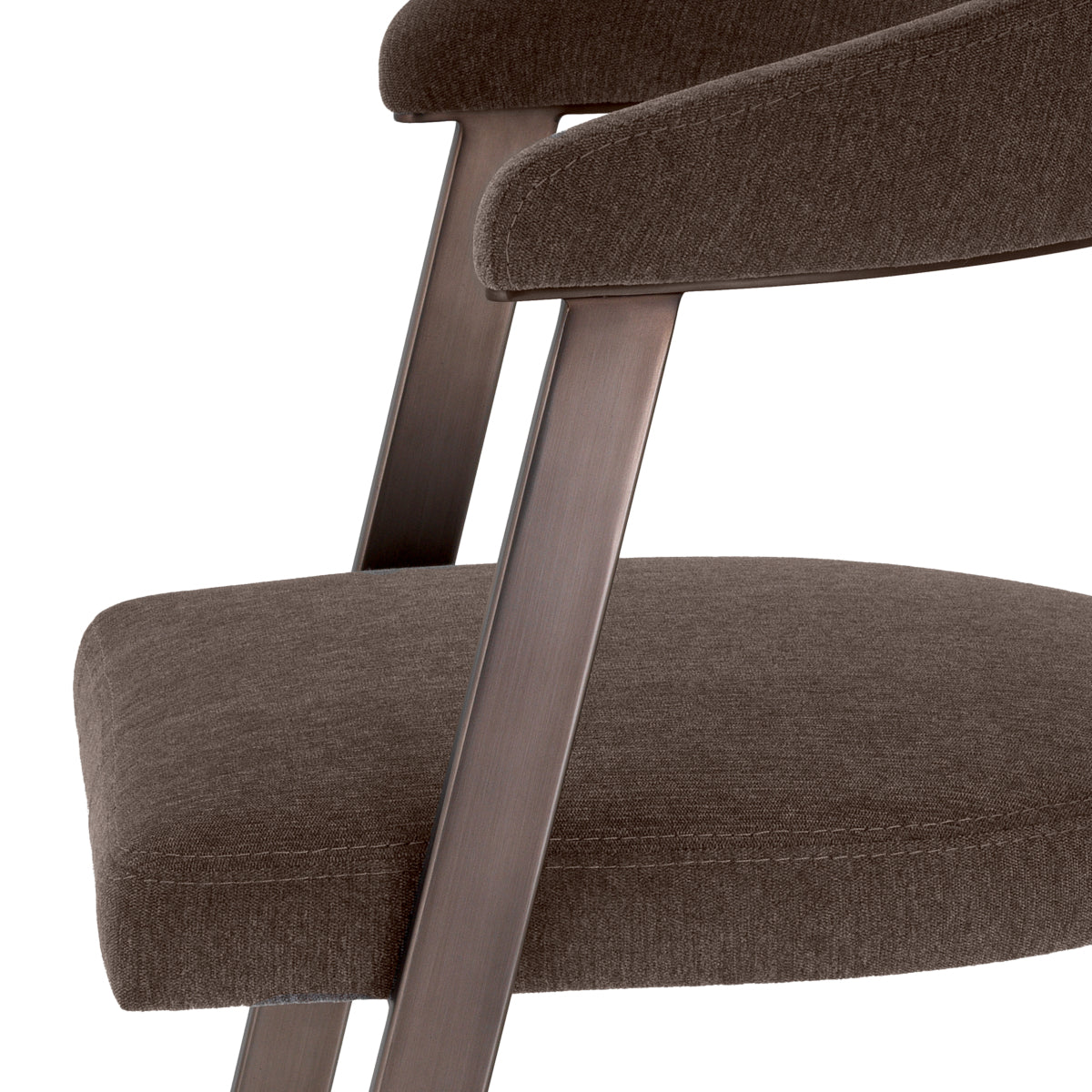 Scaun dining Dexter, finisaj bronz mediu, Abrasia gri