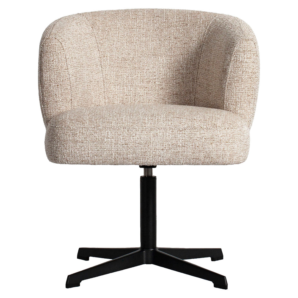 Scaun dining Dinan, tweed crem, rotativ, ignifug