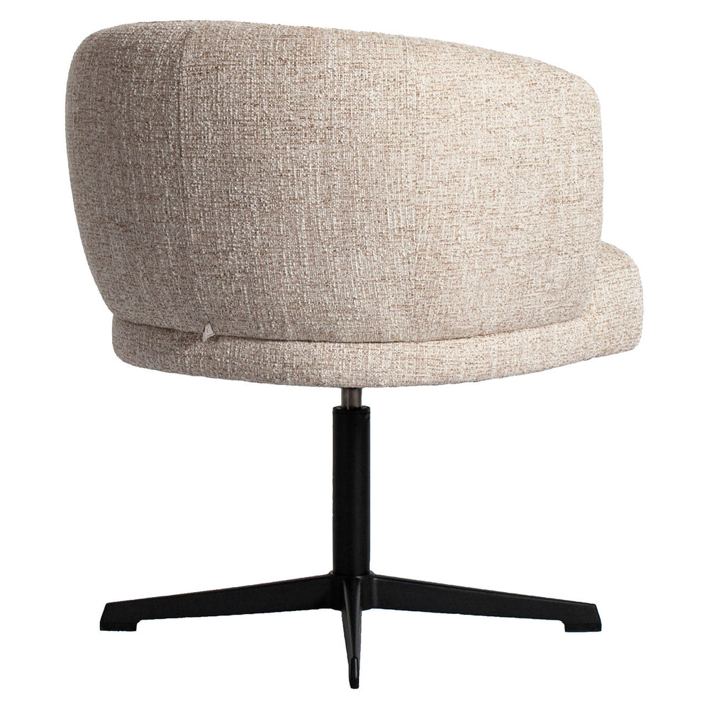 Scaun dining Dinan, tweed crem, rotativ, ignifug