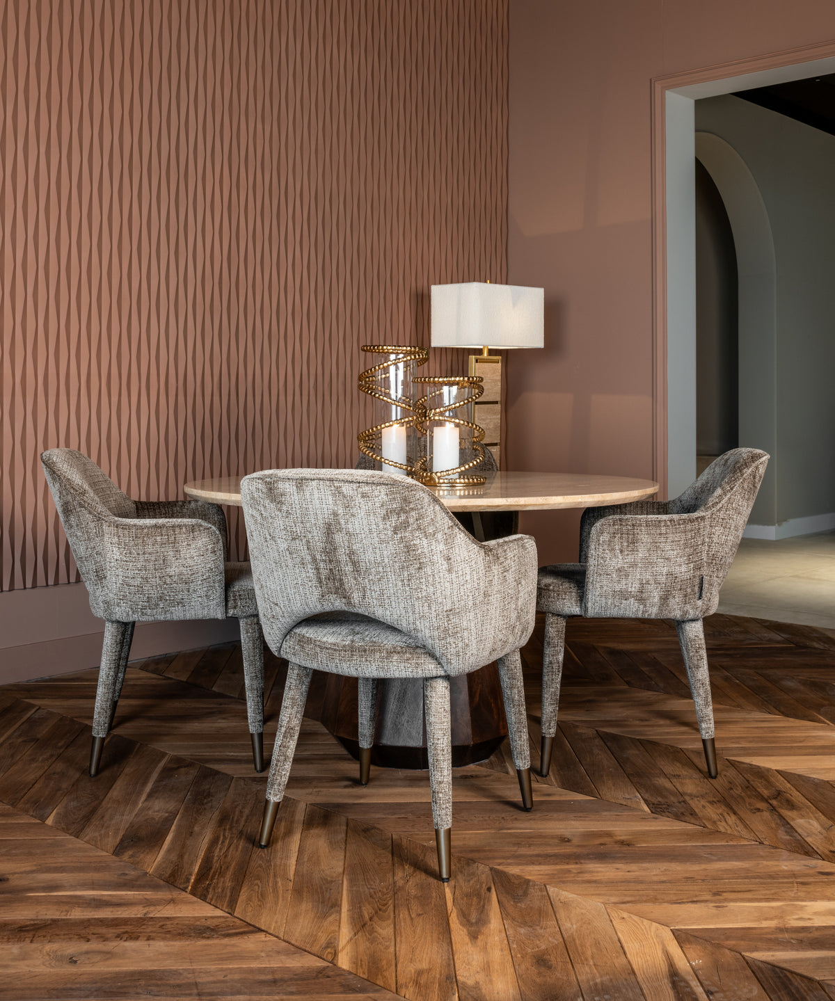 Scaun dining Donnatella, niagara stone, ignifug – ambient