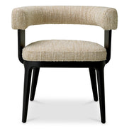 Scaun dining Dubois, furnir de stejar negru, bouclé Sonata crem