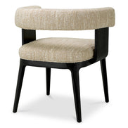 Scaun dining Dubois, furnir de stejar negru, bouclé Sonata crem