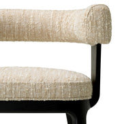 Scaun dining Dubois, furnir de stejar negru, bouclé Sonata crem