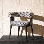 Scaun dining Dubois, furnir de stejar negru, Sunbeam negru
