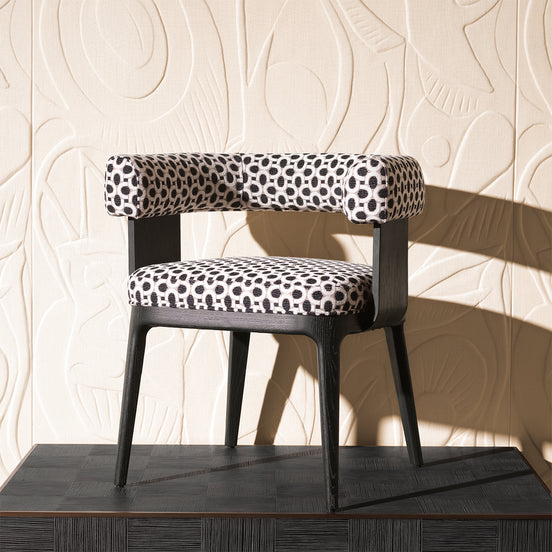 Scaun dining Dubois, furnir de stejar negru, Sunbeam negru