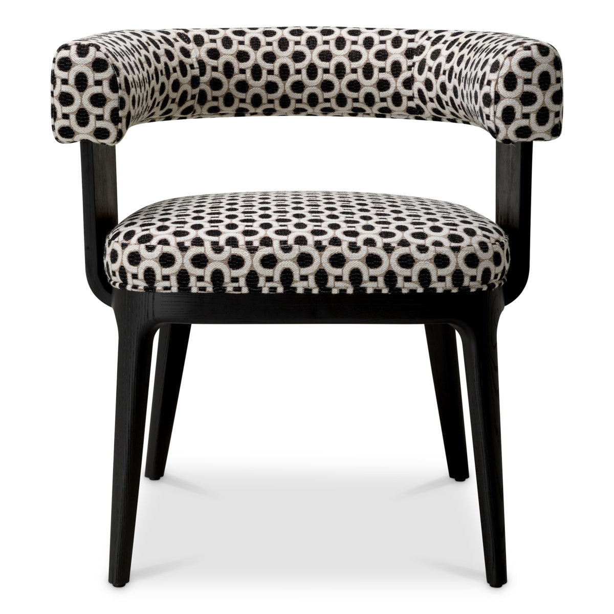 Scaun dining Dubois, furnir de stejar negru, Sunbeam negru
