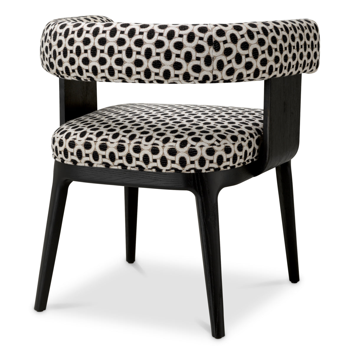 Scaun dining Dubois, furnir de stejar negru, Sunbeam negru