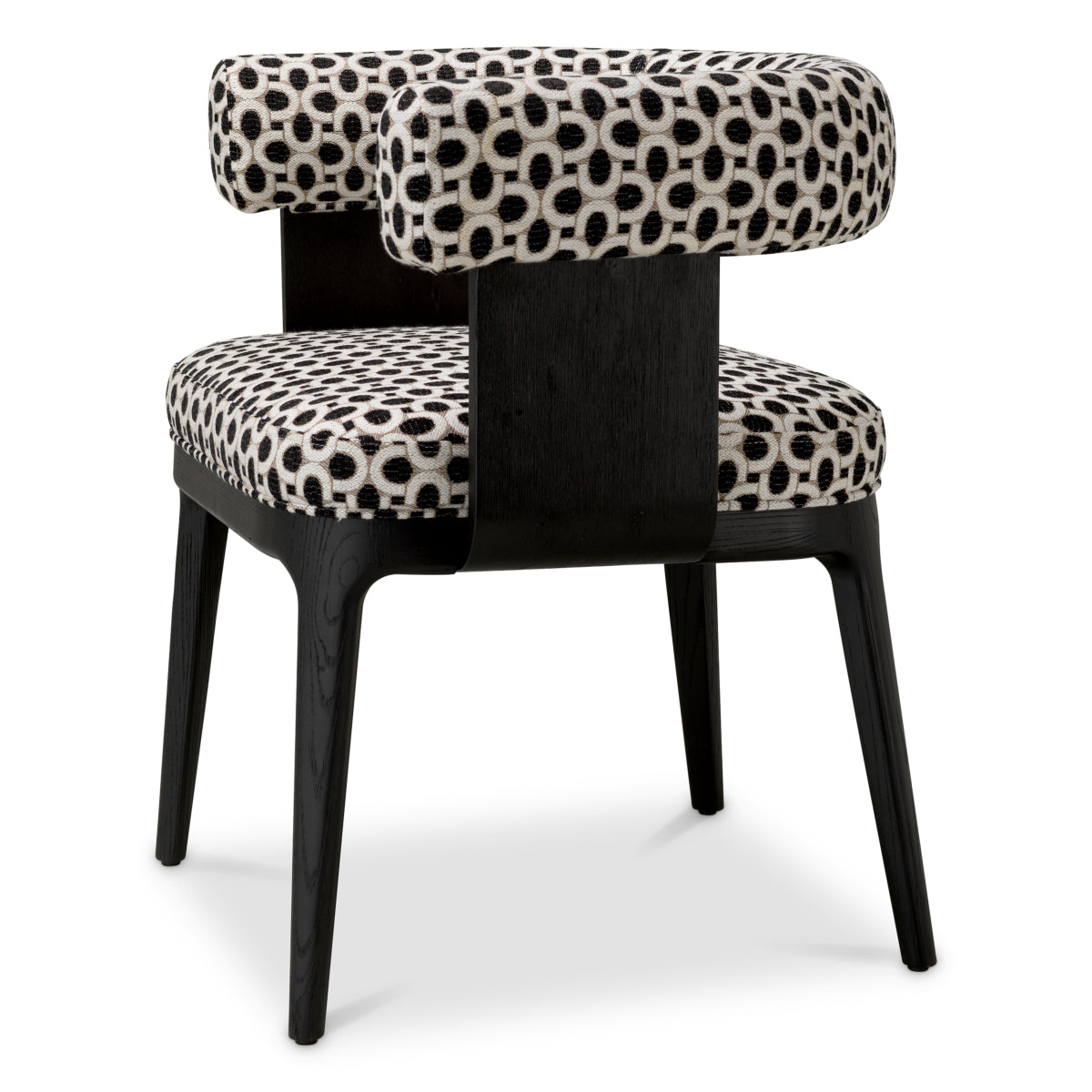 Scaun dining Dubois, furnir de stejar negru, Sunbeam negru