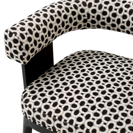 Scaun dining Dubois, furnir de stejar negru, Sunbeam negru